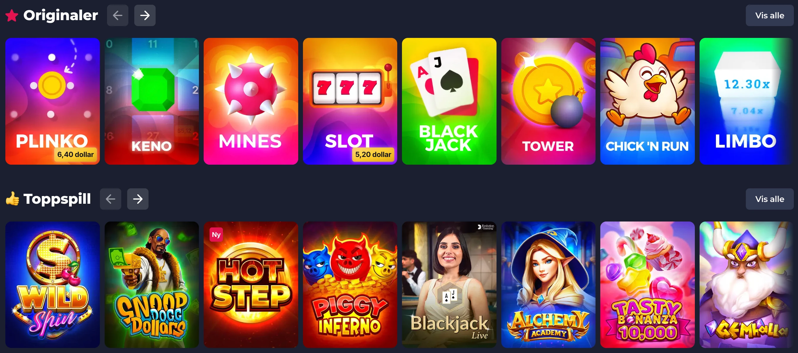 Bitstarz spillutvalg